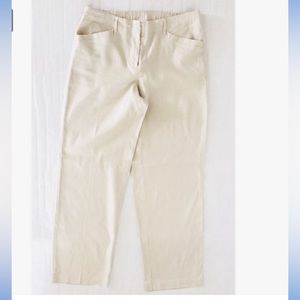 NWT J. Jill White Linen Stretch Full-leg Trousers, size 6P
